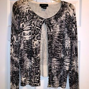 Cardigan - Black & White Snakeskin Design
